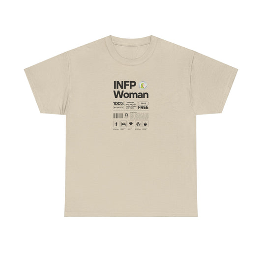 INFP Woman Ingredients Black Text Tee