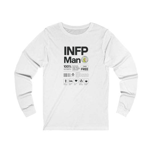 INFP Man Ingredients Black Text Long Sleeve Tee