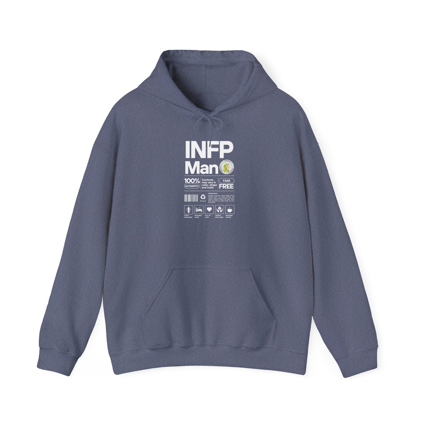 INFP Man Ingredients White Text Hoodie