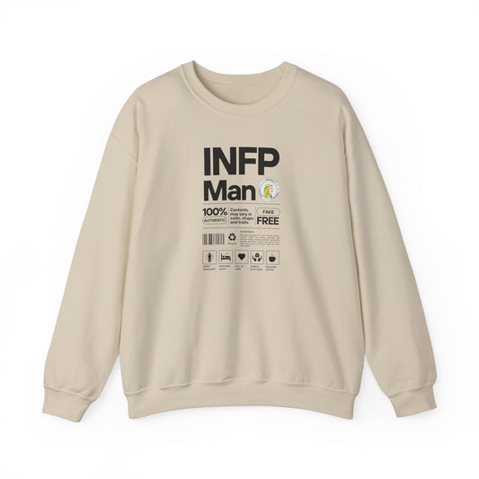 INFP Man Ingredients Black Text Sweatshirt