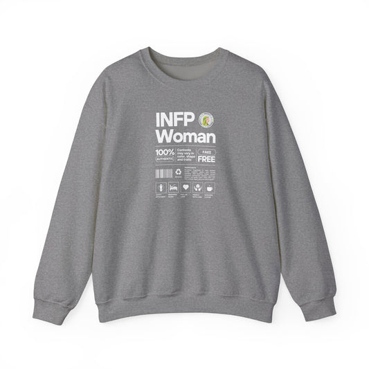 INFP Woman Ingredients White Text Sweatshirt