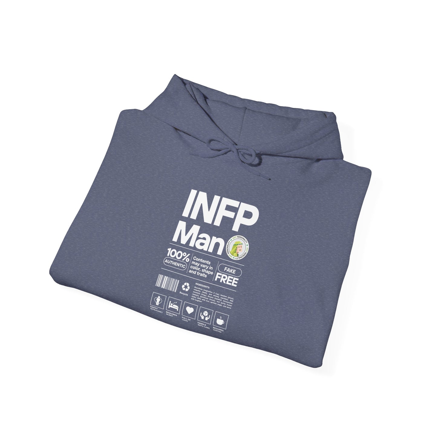 INFP Man Ingredients White Text Hoodie