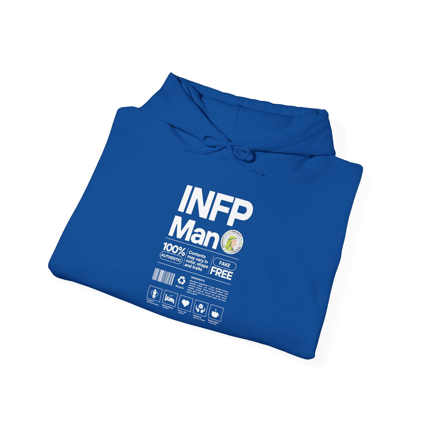 INFP Man Ingredients White Text Hoodie
