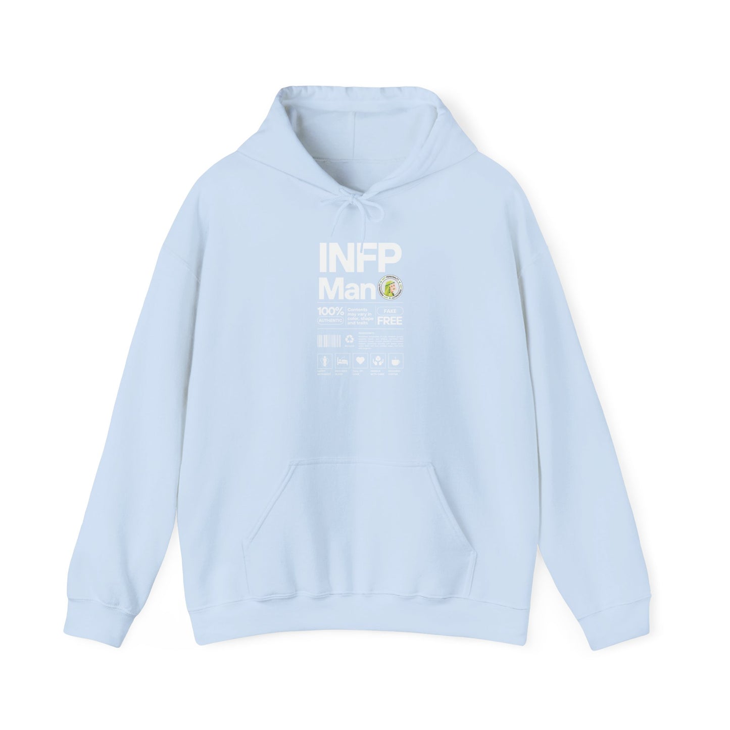 INFP Man Ingredients White Text Hoodie