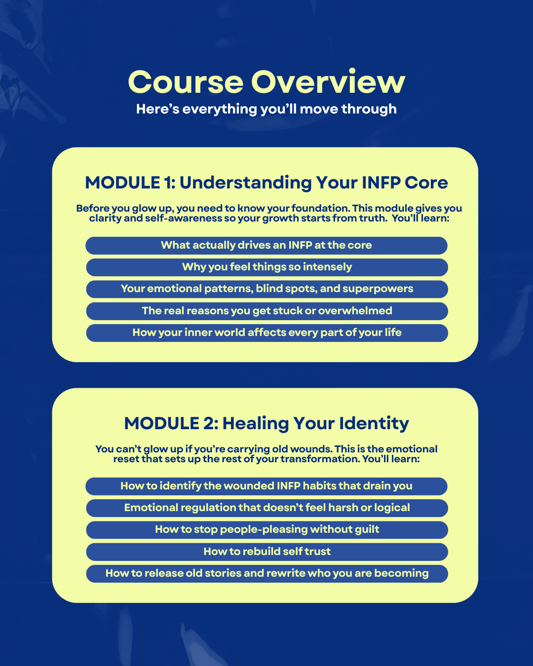 The INFP 2026 Glow Up Course