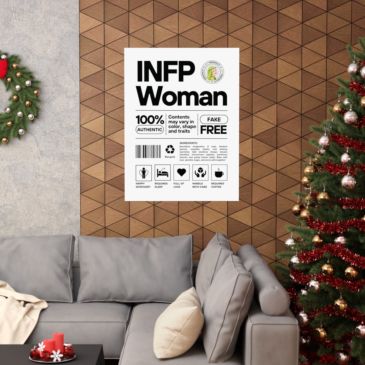 INFP Woman Ingredients Matte Vertical Posters