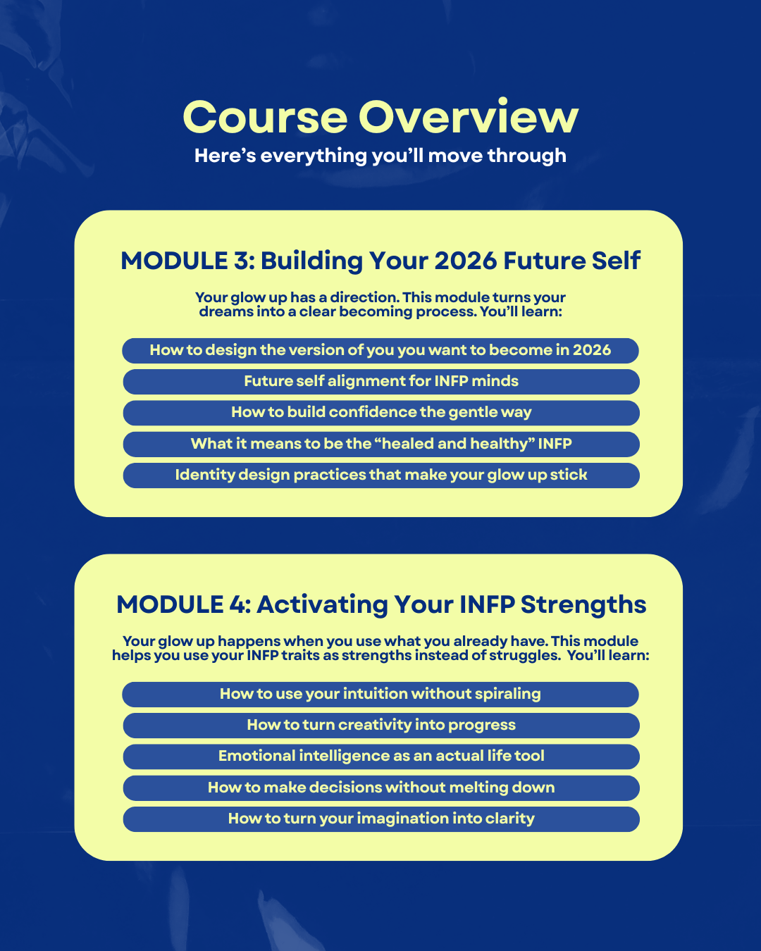 The INFP 2026 Glow Up Course