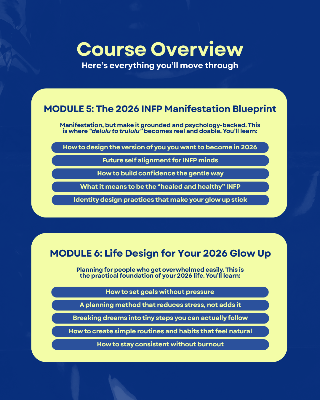 The INFP 2026 Glow Up Course