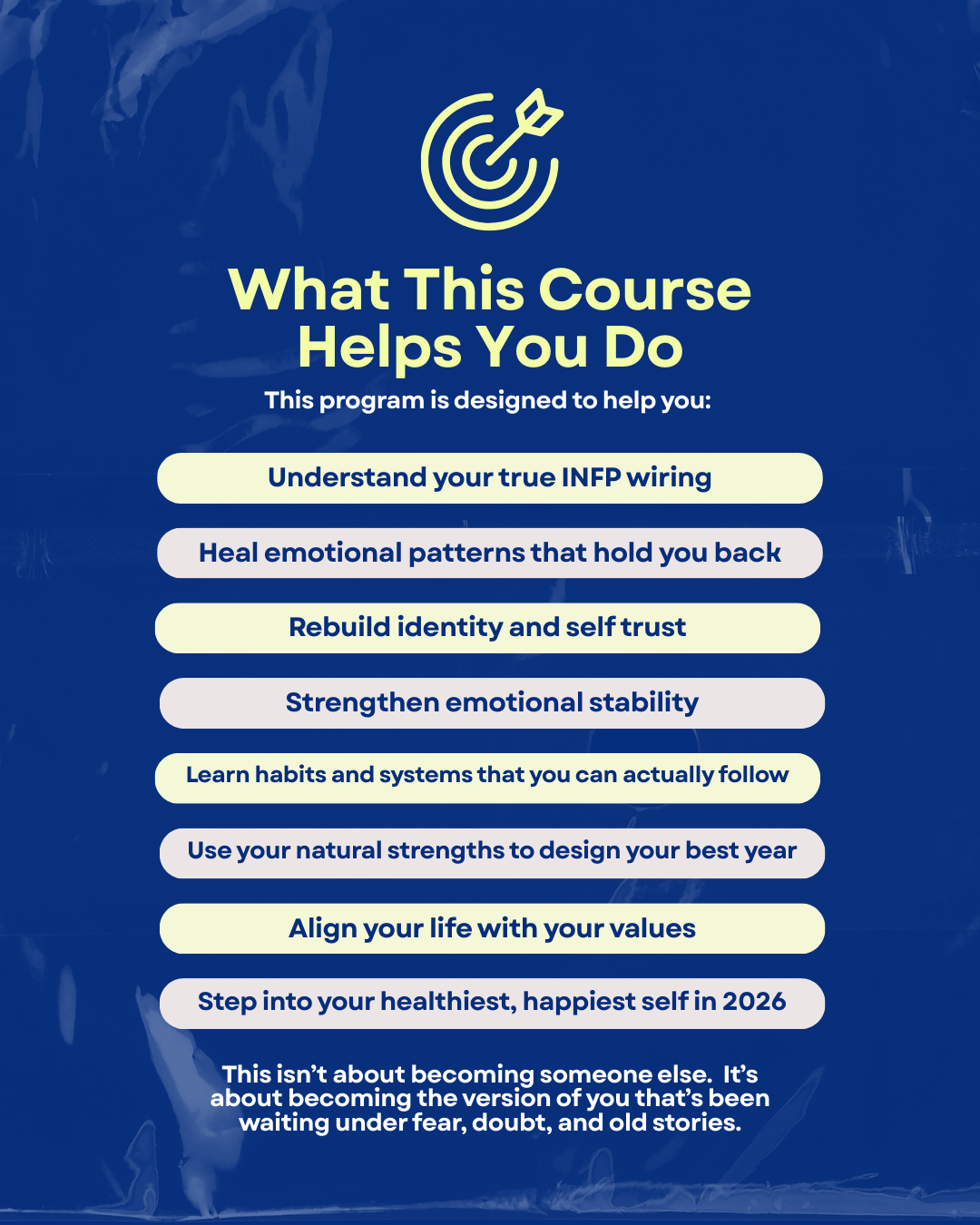 The INFP 2026 Glow Up Course