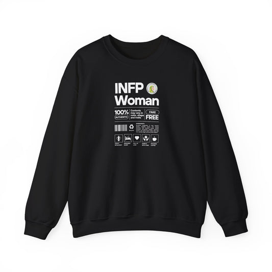 INFP Woman Ingredients White Text Sweatshirt