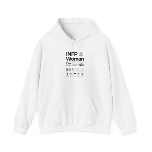 INFP Woman Ingredients Black Text Hoodie